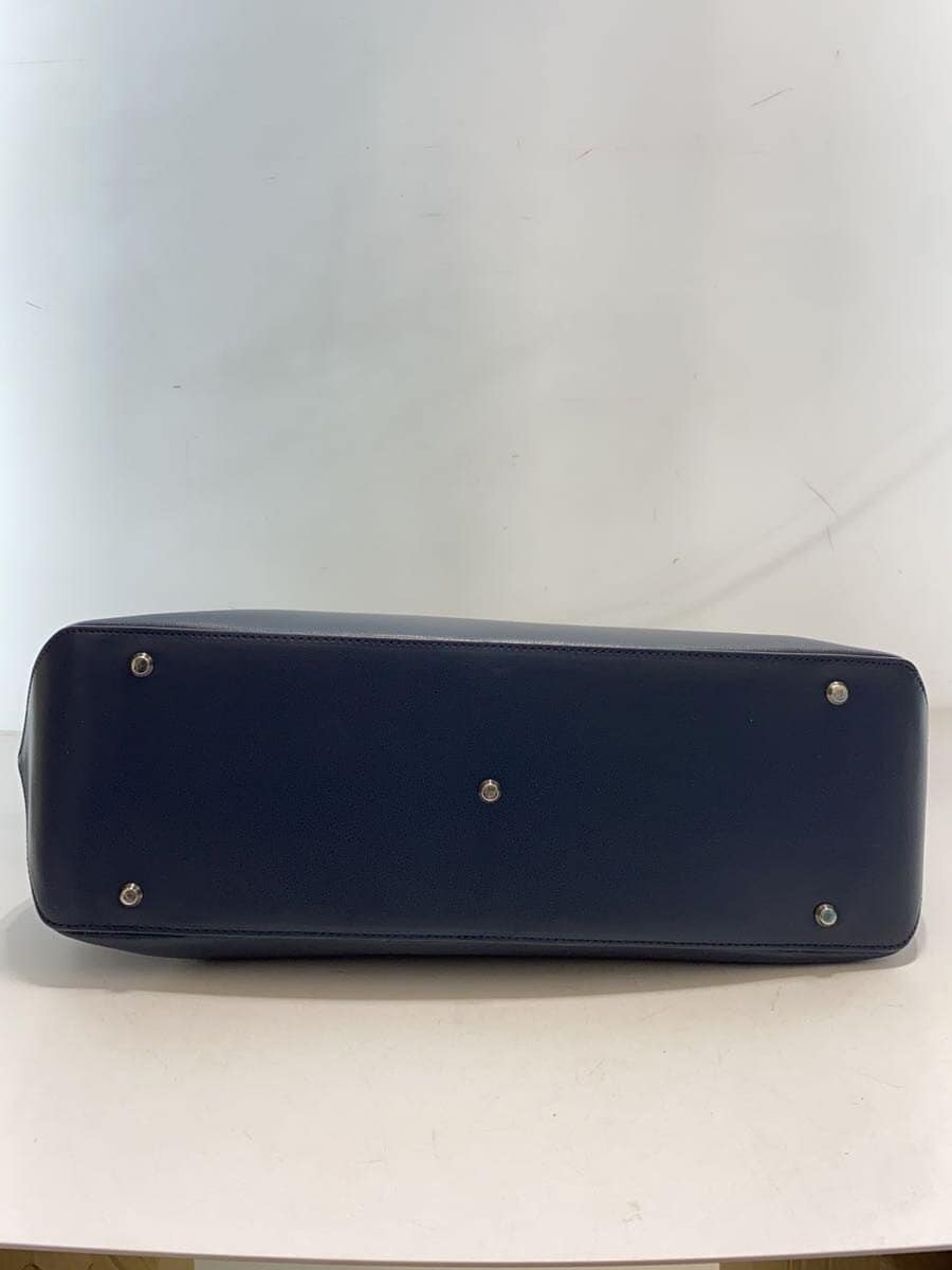 agnes b. Tote Bag Cowhide Navy Solid CR11T-02 4