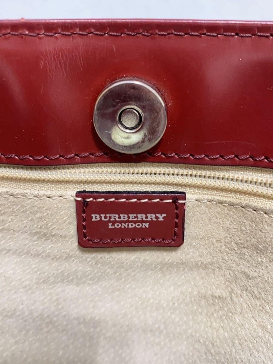 BURBERRY LONDON Shadow Horse Nova Check Tote Bag PVC Beige Bordeaux Check T-02-1 5
