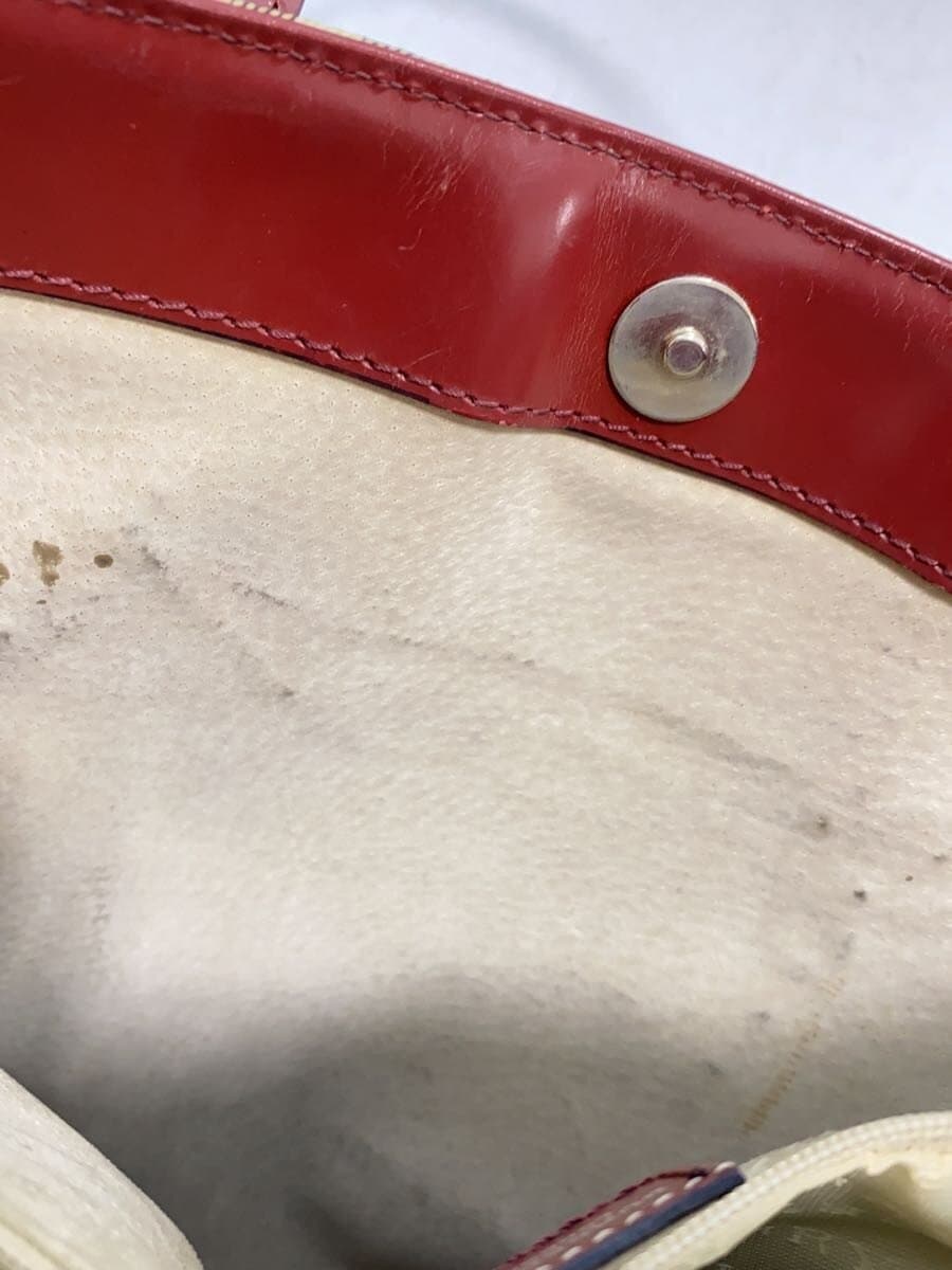 BURBERRY LONDON Shadow Horse Nova Check Tote Bag PVC Beige Bordeaux Check T-02-1 7