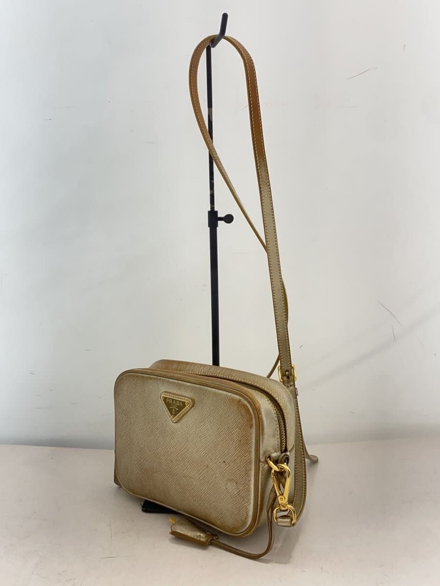 PRADA shoulder bag leather BEG 2