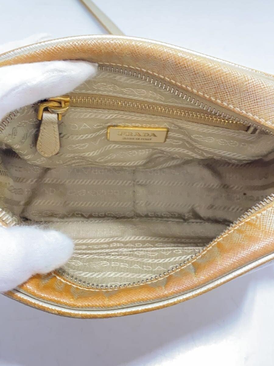 PRADA shoulder bag leather BEG 6