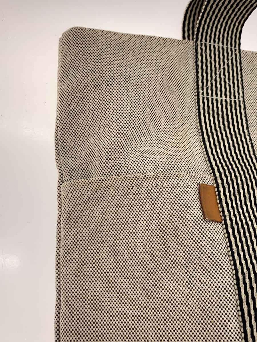 HERMES tote bag canvas WHT 8