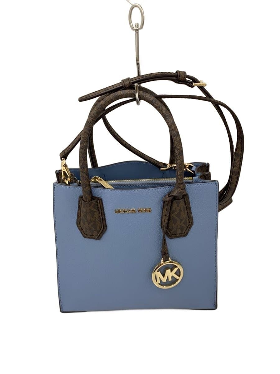 MICHAEL KORS Shoulder Bag Leather Blue All-over Pattern AC-2110