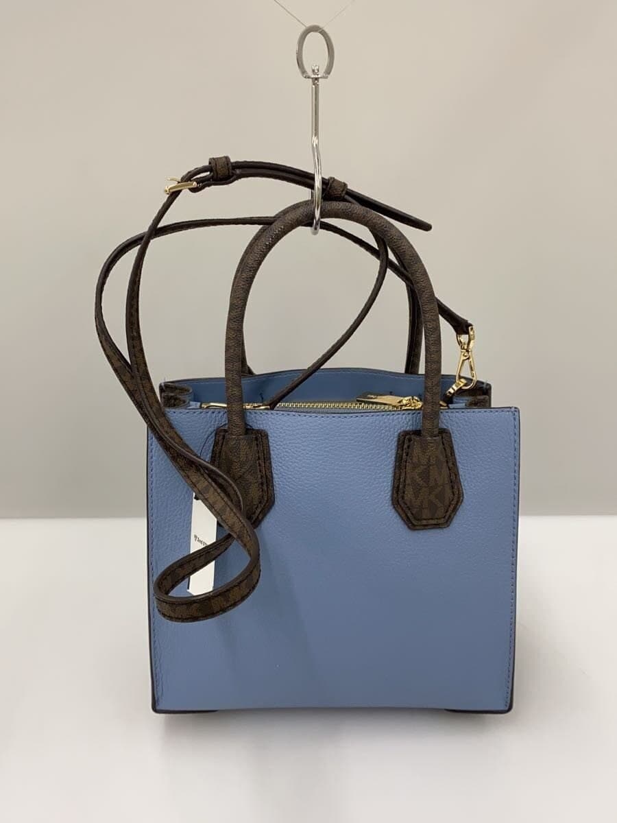 MICHAEL KORS Shoulder Bag Leather Blue All-over Pattern AC-2110 3