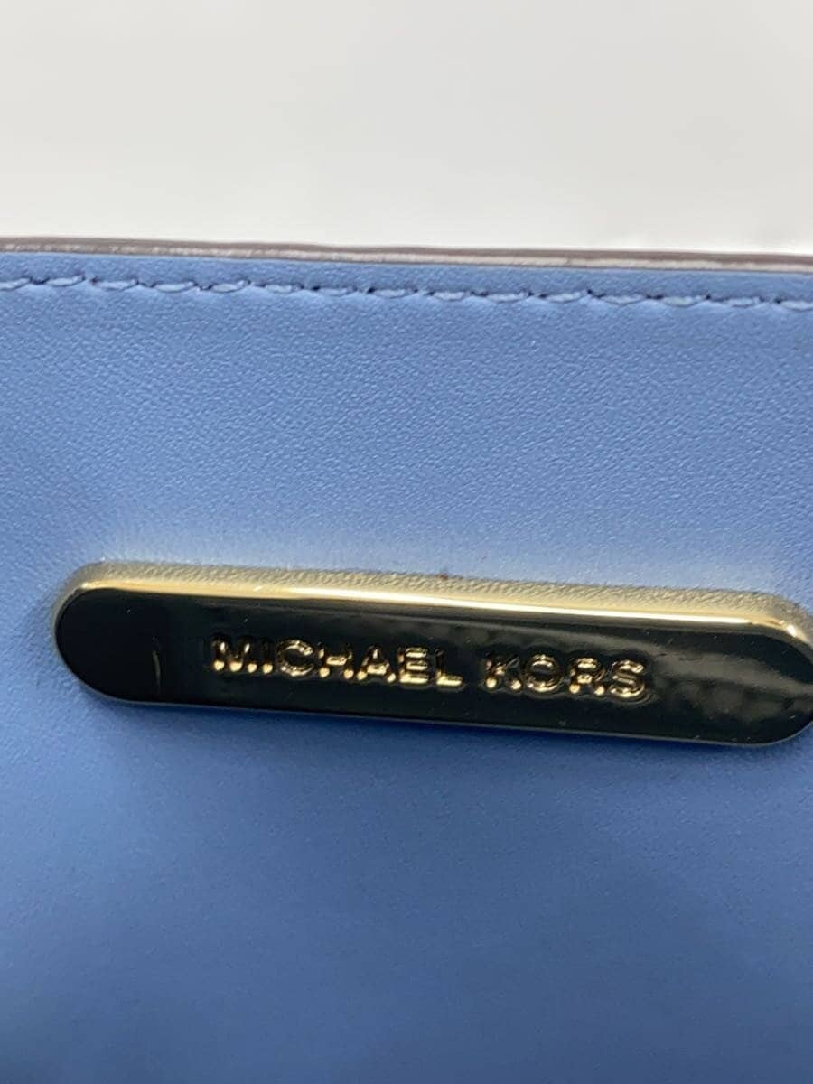 MICHAEL KORS Shoulder Bag Leather Blue All-over Pattern AC-2110 5