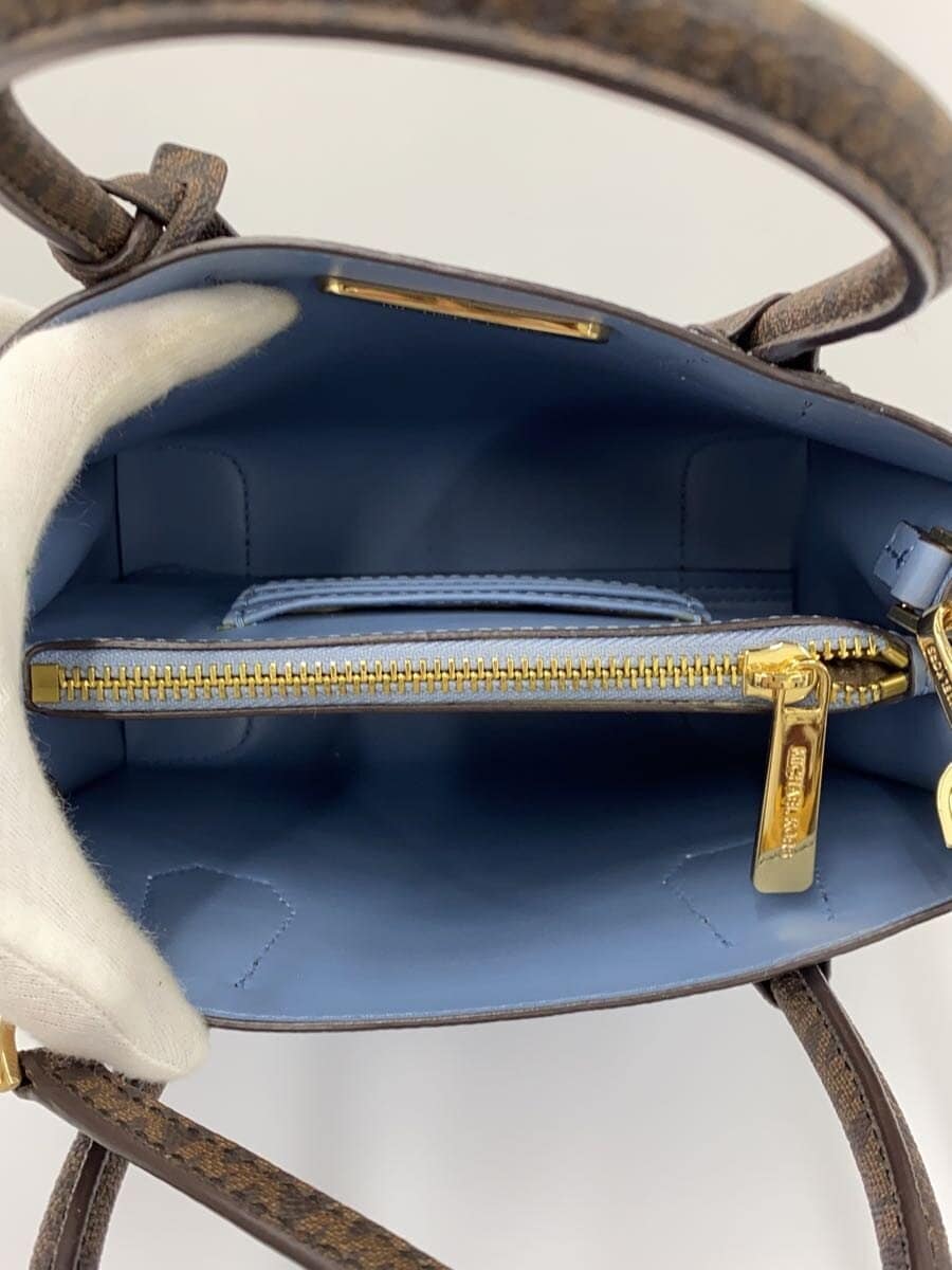 MICHAEL KORS Shoulder Bag Leather Blue All-over Pattern AC-2110 6