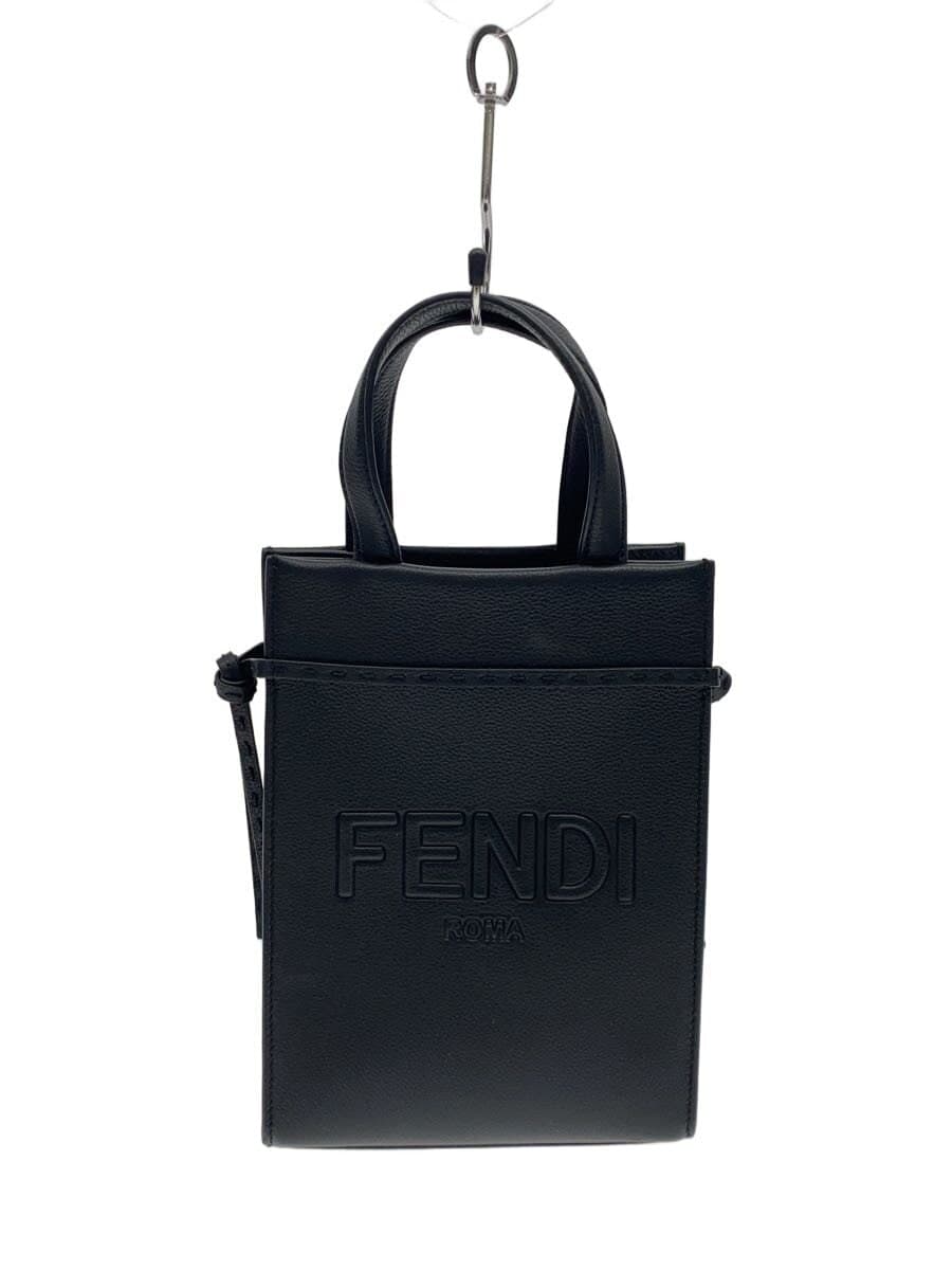 FENDI Shoulder Bag Leather Black