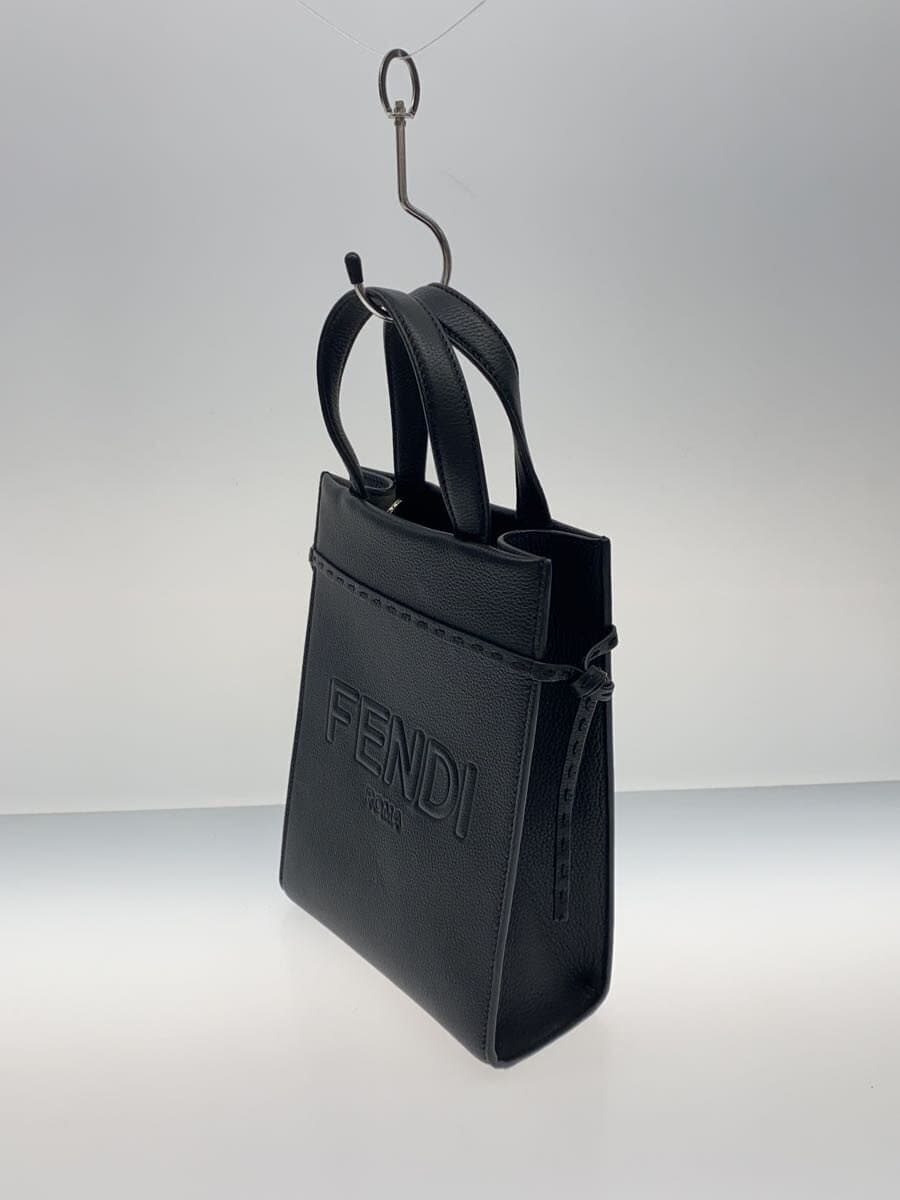 FENDI Shoulder Bag Leather Black 2