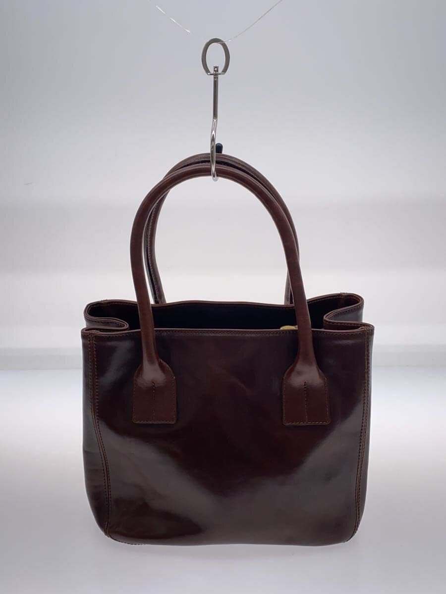 HIROFU handbag leather BRW plain 8909 logo embossed 3