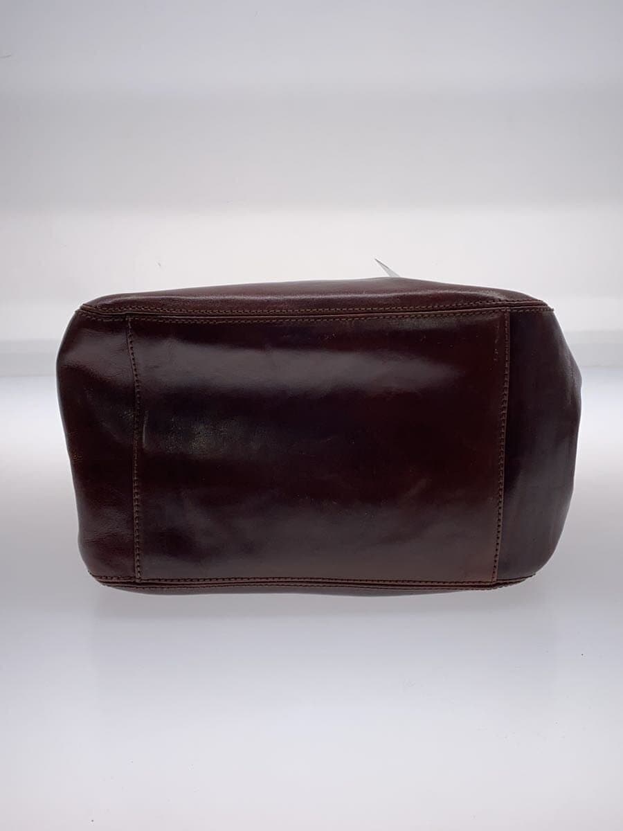 HIROFU handbag leather BRW plain 8909 logo embossed 4