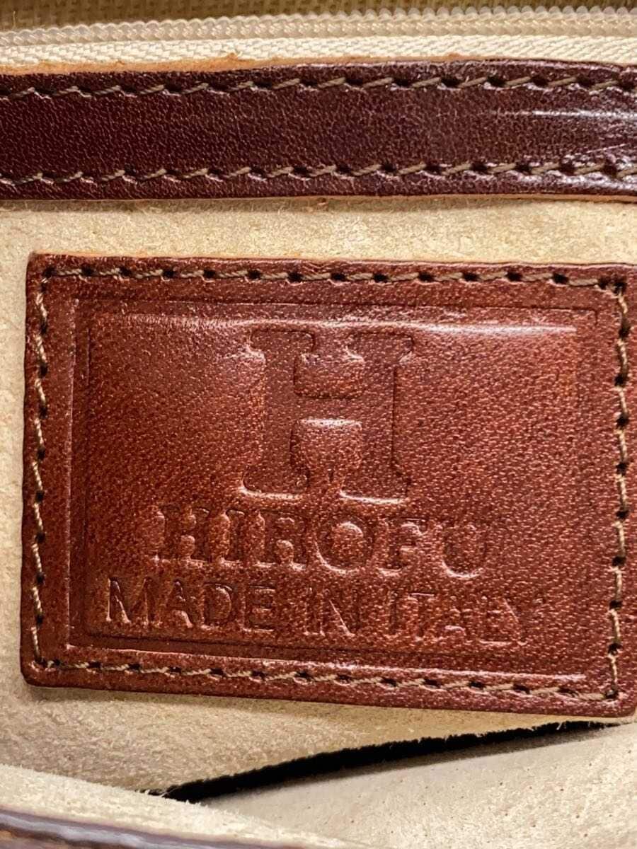 HIROFU handbag leather BRW plain 8909 logo embossed 5