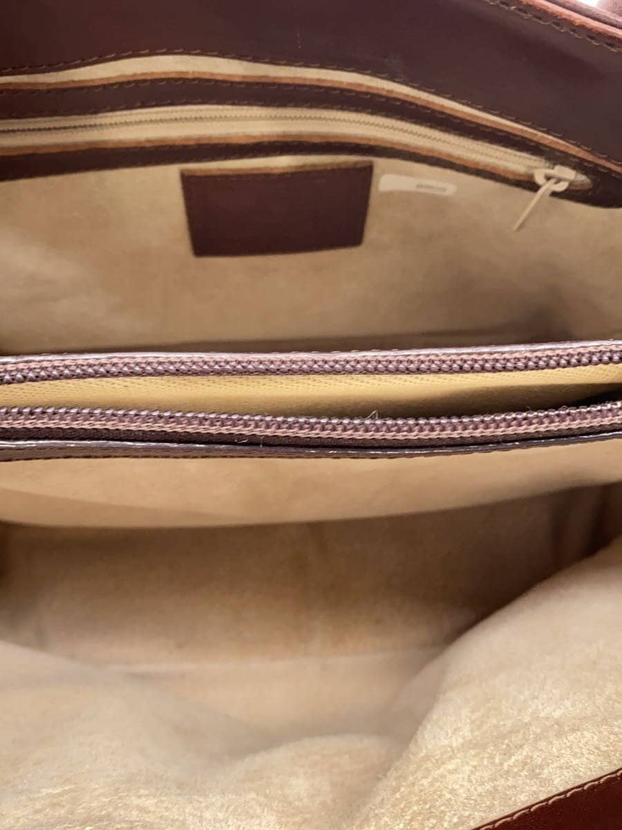 HIROFU handbag leather BRW plain 8909 logo embossed 6