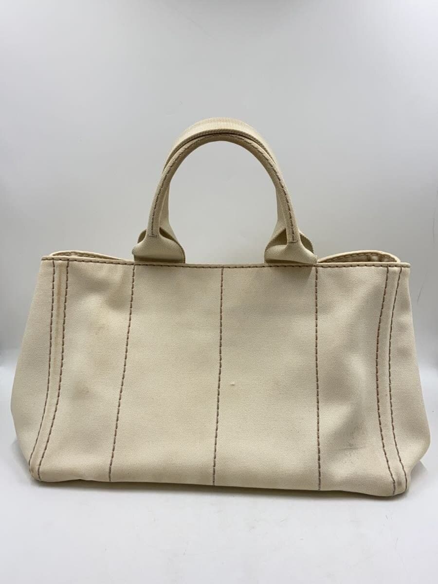 PRADA Tote Bag Canvas BEG 3