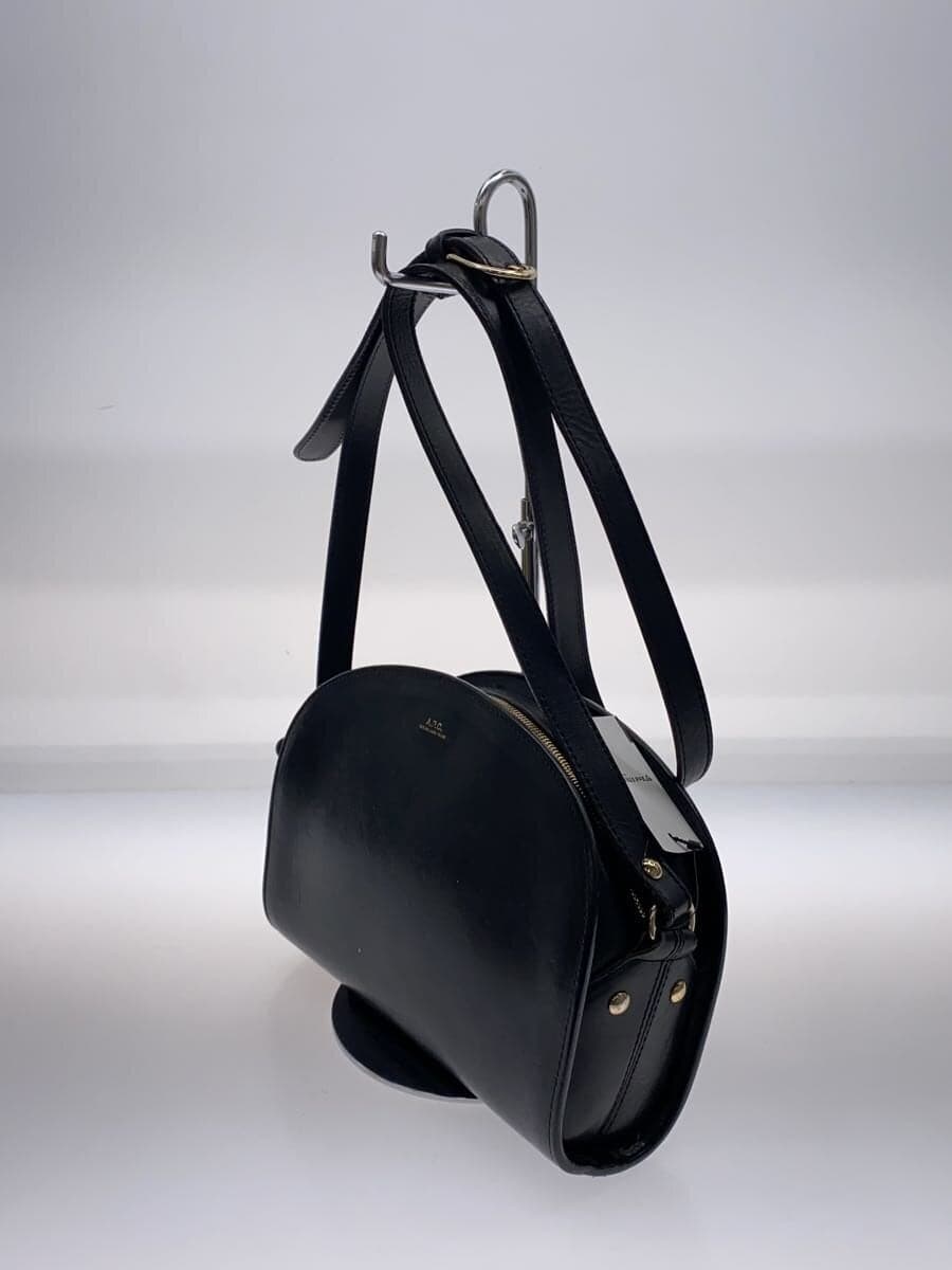 A.P.C. Half Moon Used Shoulder Bag Leather BLK 2