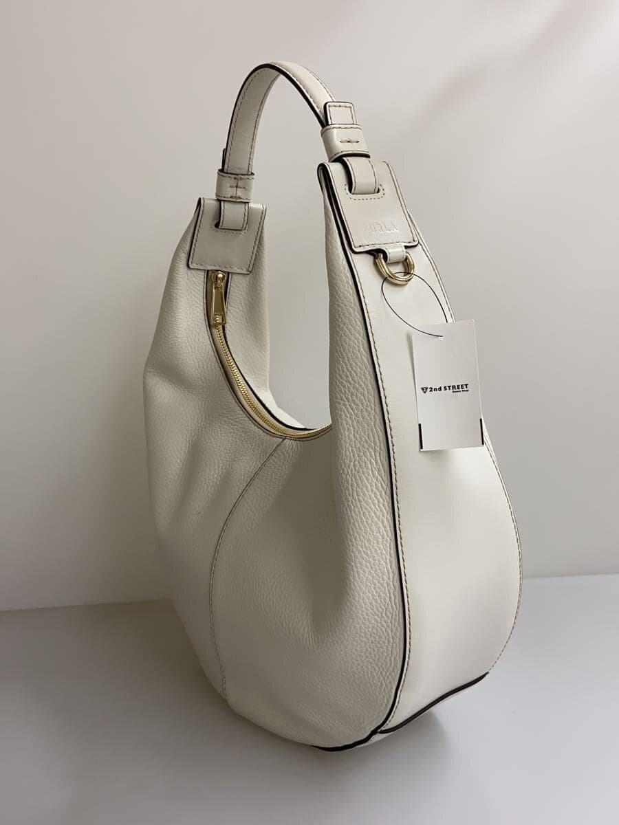 FURLA Tote Bag Leather White Solid Color WB00873 2