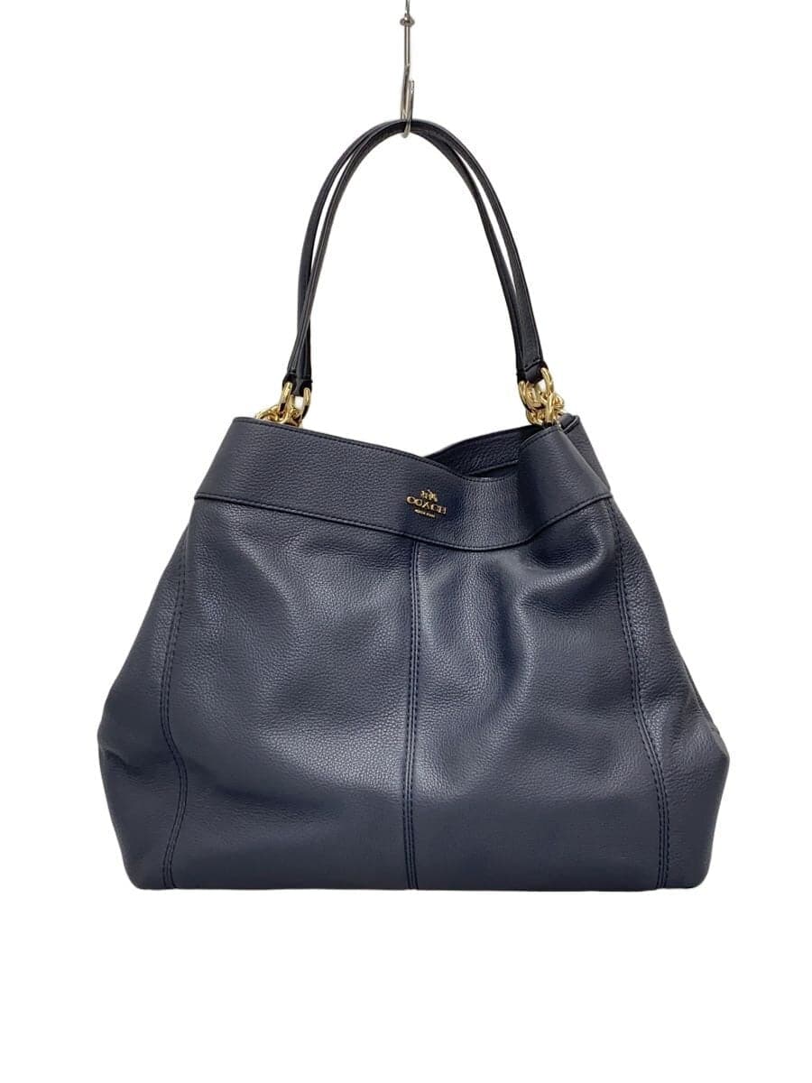 COACH Tote Bag Leather Navy F23511