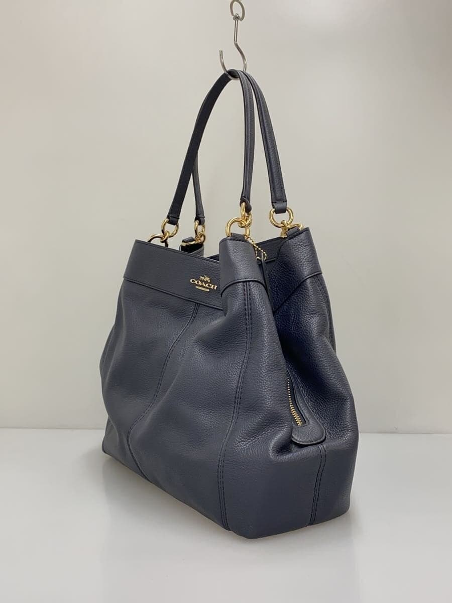 COACH Tote Bag Leather Navy F23511 2