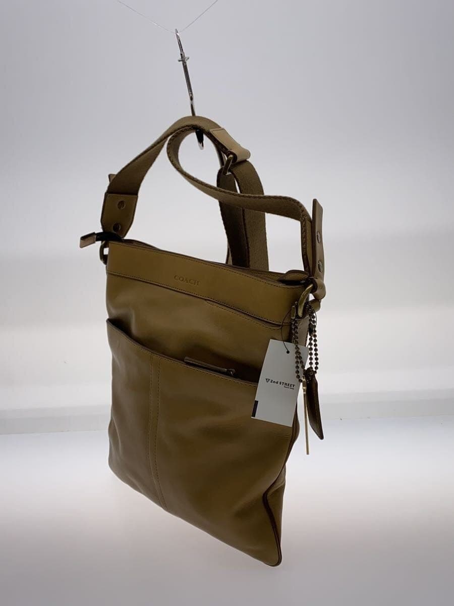 COACH Shoulder Bag Leather BEG Solid j1276-70710 2