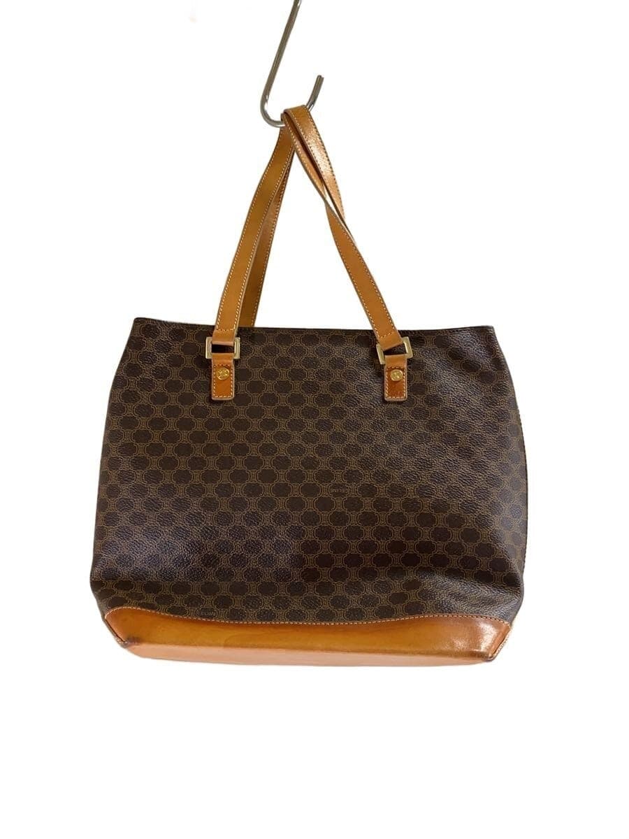 CELINE tote bag leather BRW all-over pattern CE00 13 Macadam pattern 3