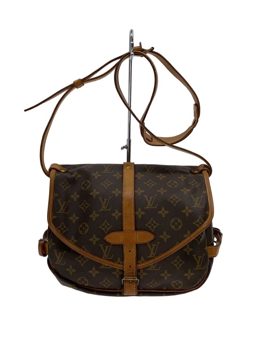 LOUIS VUITTON1)Saumur 30_Monogram Canvas PVC BRW All Over Pattern