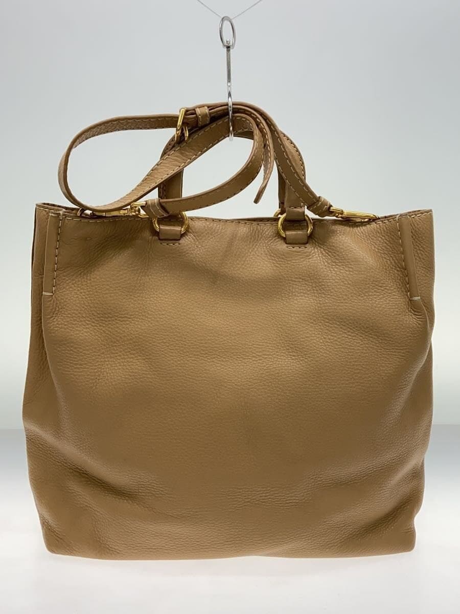PRADA Tote Bag Leather BEG 3