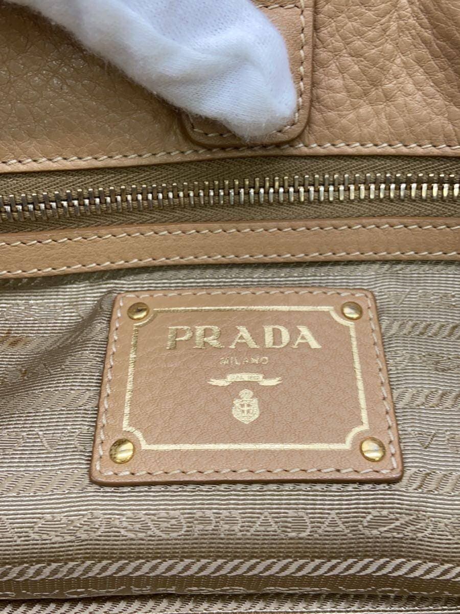 PRADA Tote Bag Leather BEG 5