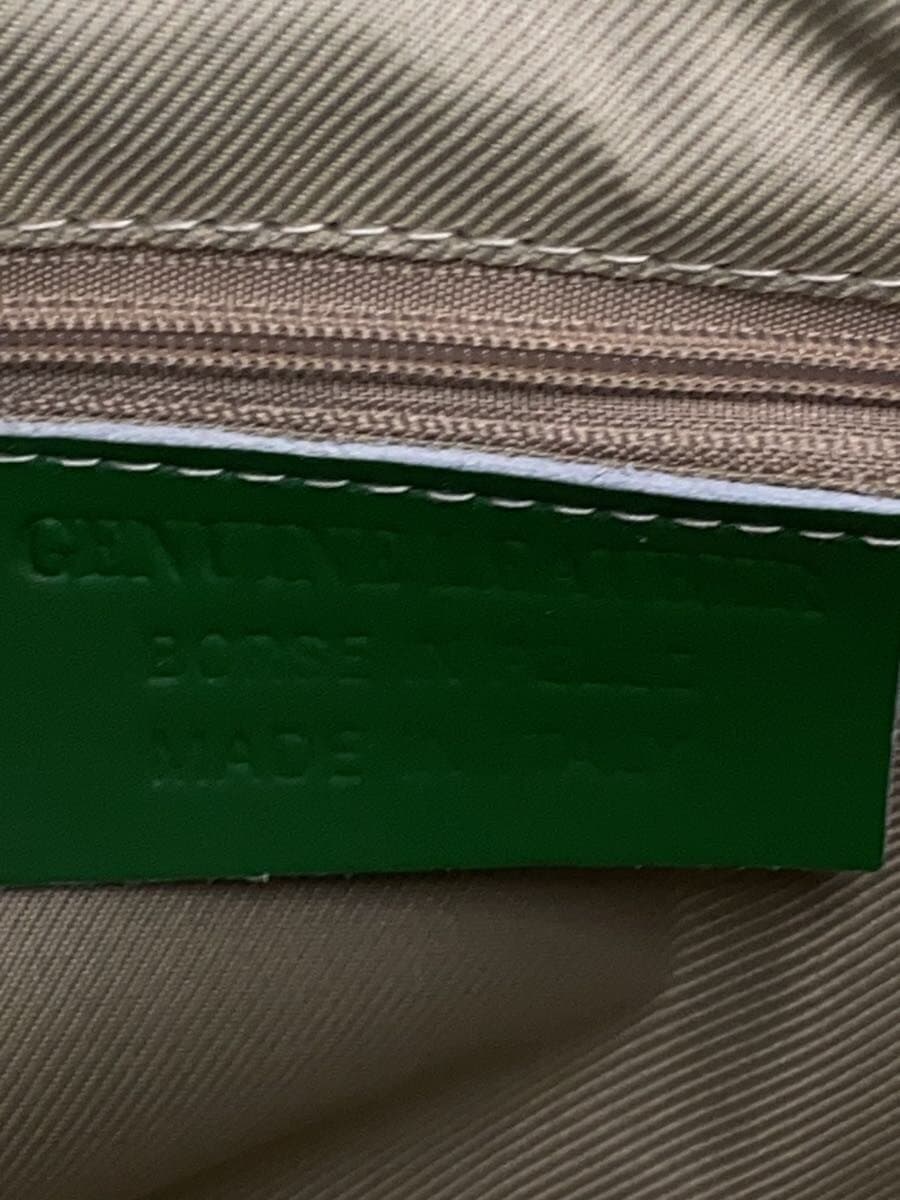 Other Brand Genuine Leather Handle 2-Way Basket Bag Made in Italy Cotton GRN 5