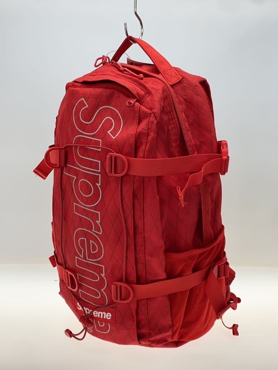 Supreme 18FW Backpack - Red Backpack Nylon Red Shows signs of fading and 2