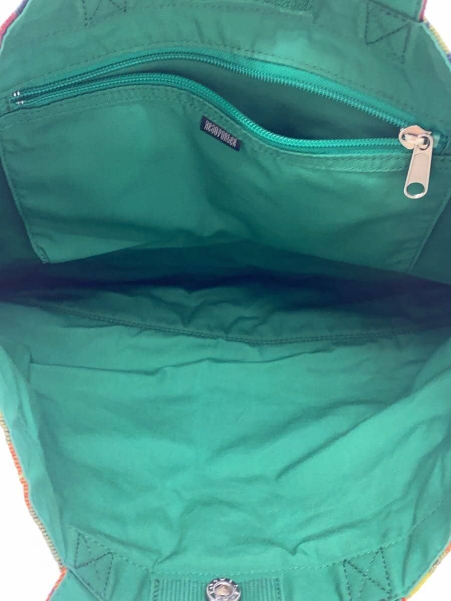 HEAD PORTER tote bag -- YLW check dirty 6