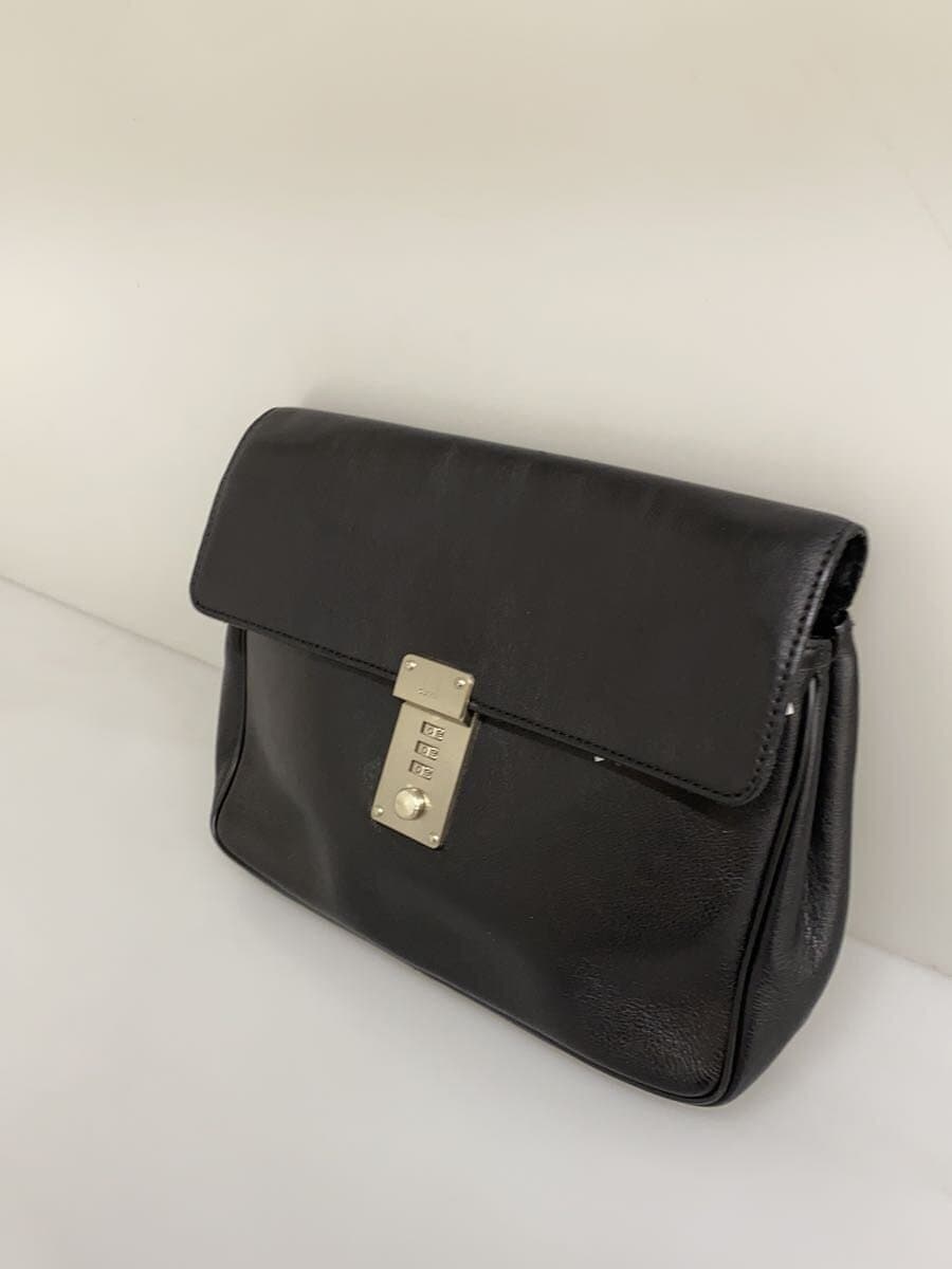dunhill Clutch Bag Leather BLK Solid 2