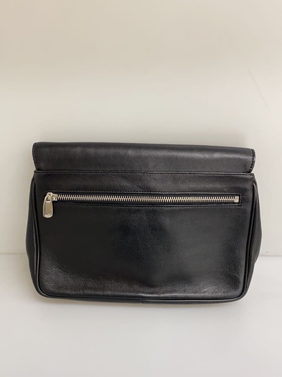 dunhill Clutch Bag Leather BLK Solid 3