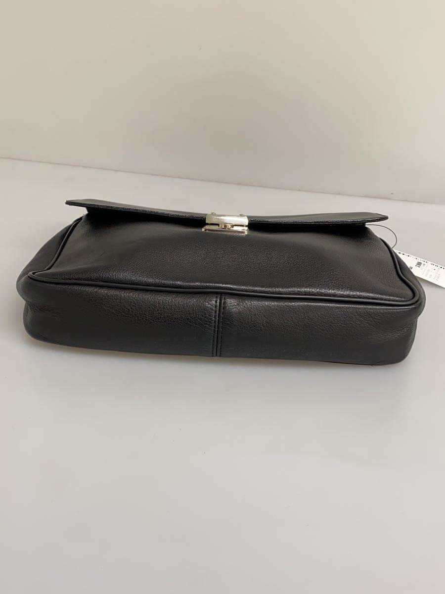 dunhill Clutch Bag Leather BLK Solid 4