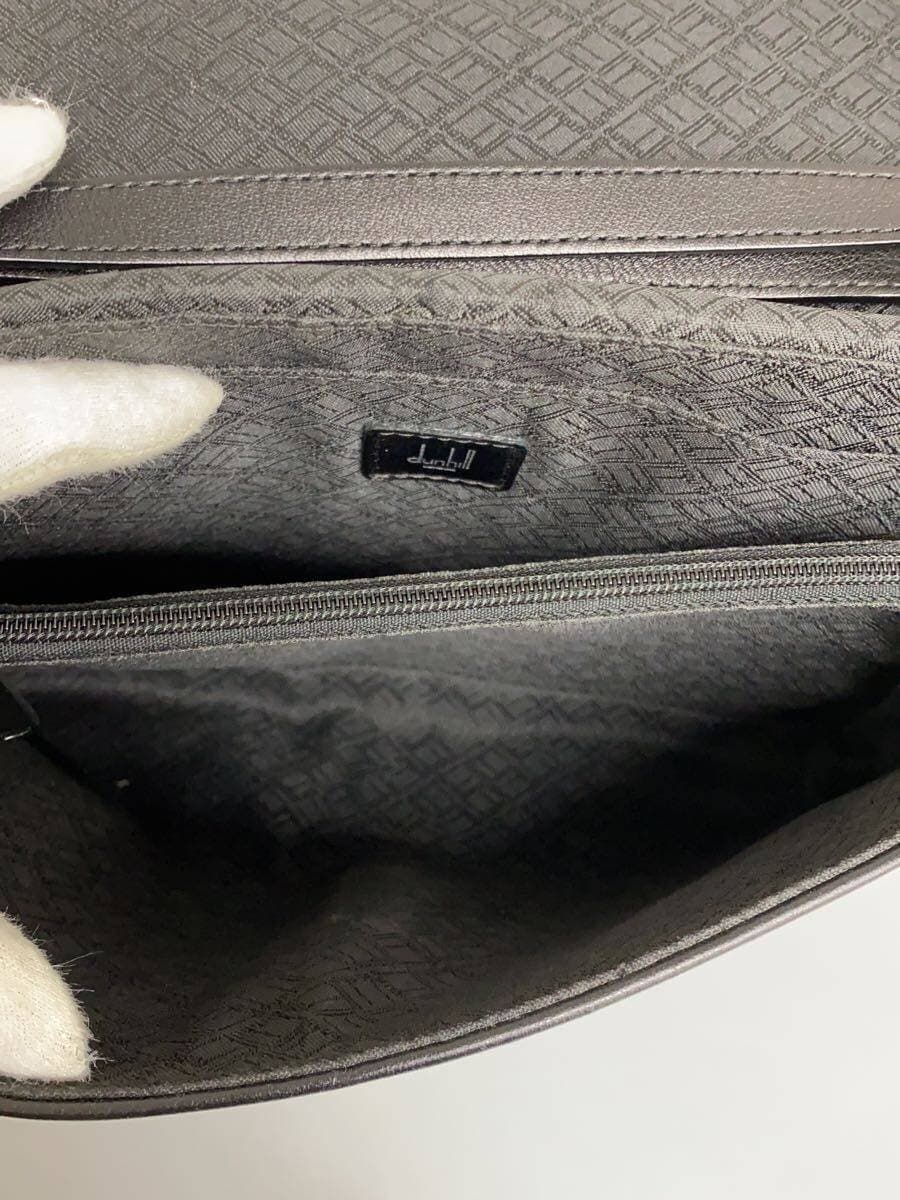 dunhill Clutch Bag Leather BLK Solid 6