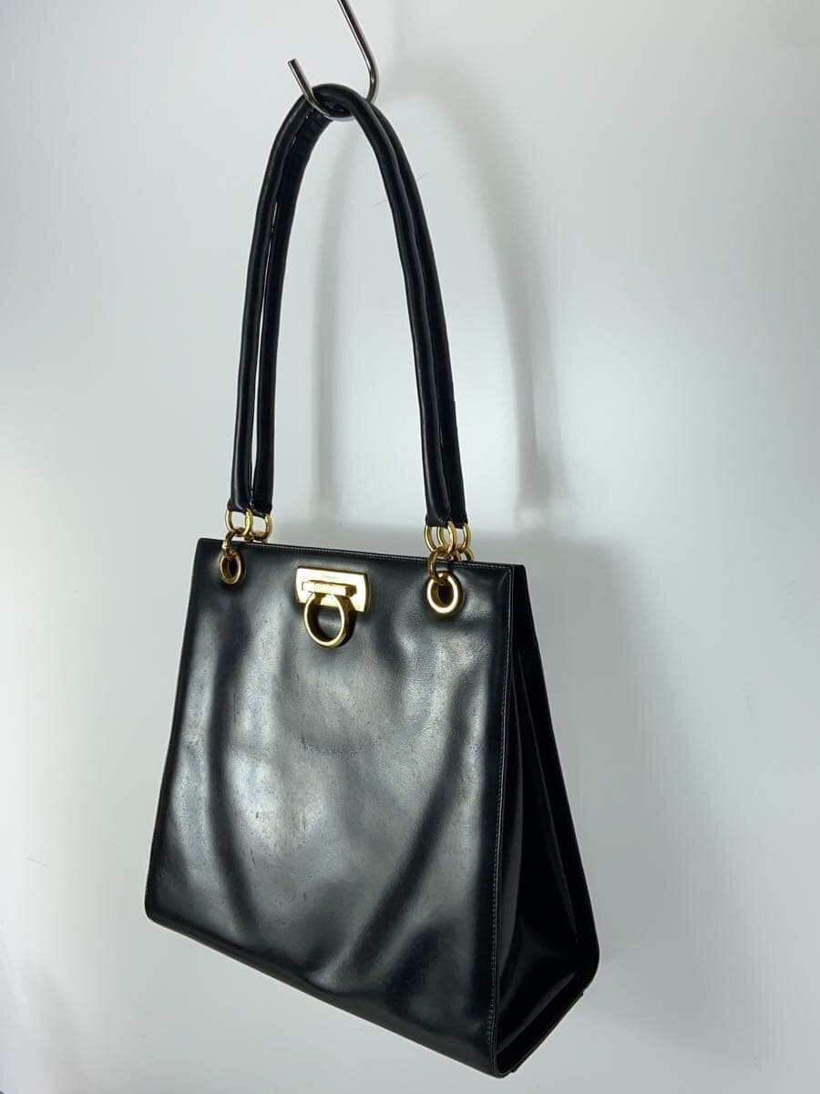 Salvatore Ferragamo Handbag Leather BLK Solid 2