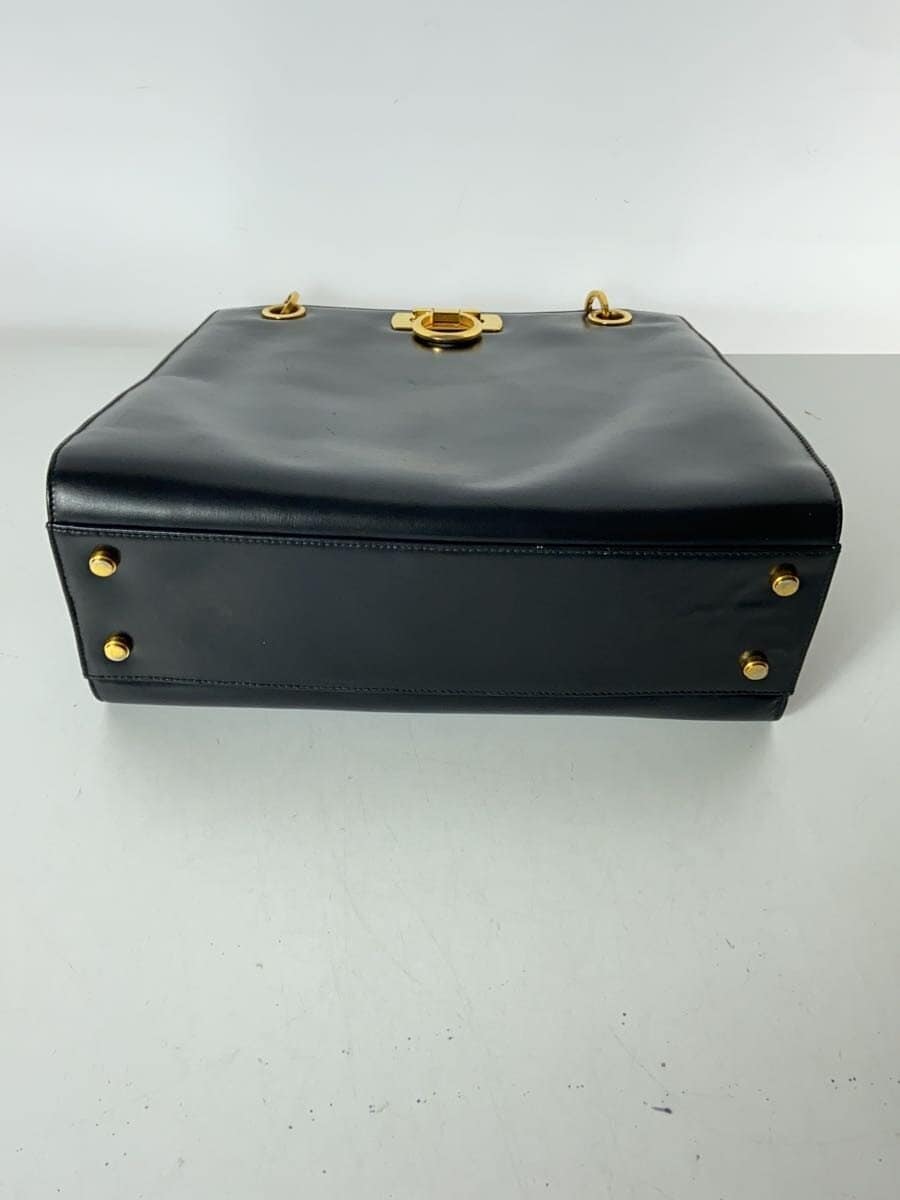 Salvatore Ferragamo Handbag Leather BLK Solid 4