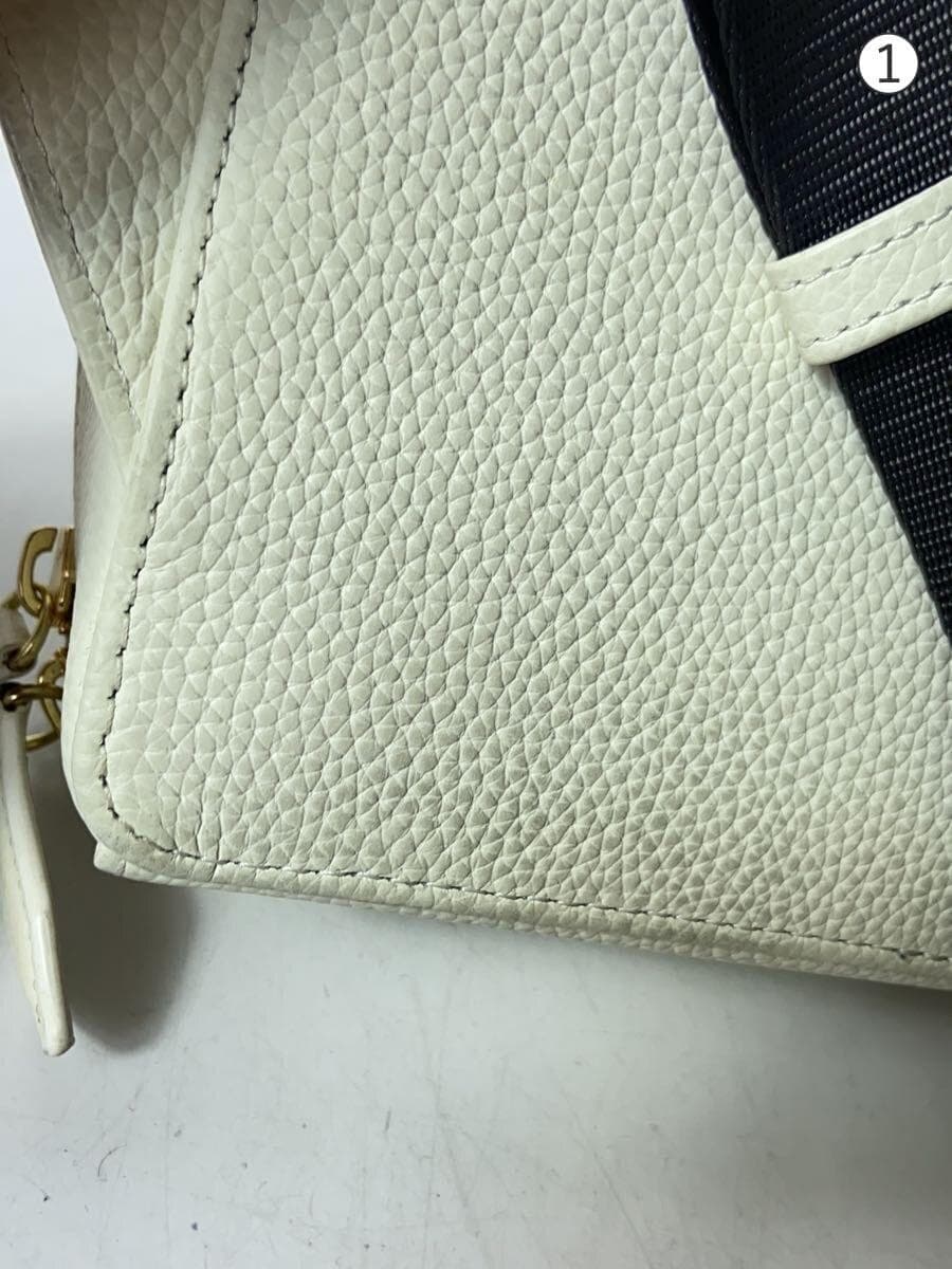 CASTELBAJAC Cannele Canele Shoulder Bag Cowhide WHT Solid 035921 7