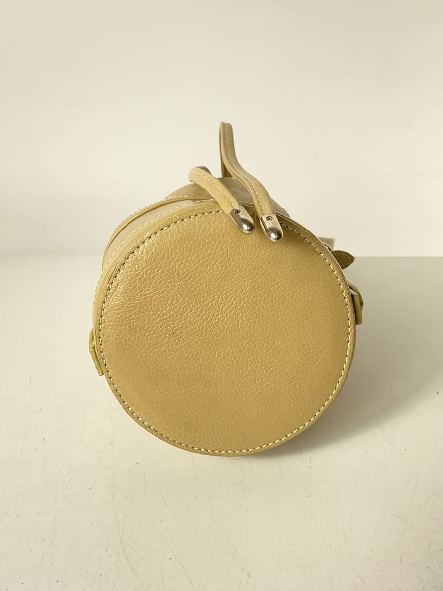 OHGA2-Way Drawstring Shoulder Shoulder Bag Leather BEG Solid 4