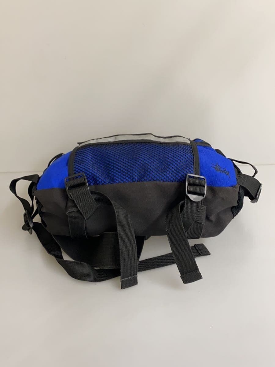 STUSSY Waist Bag Nylon BLU Solid 90s 4