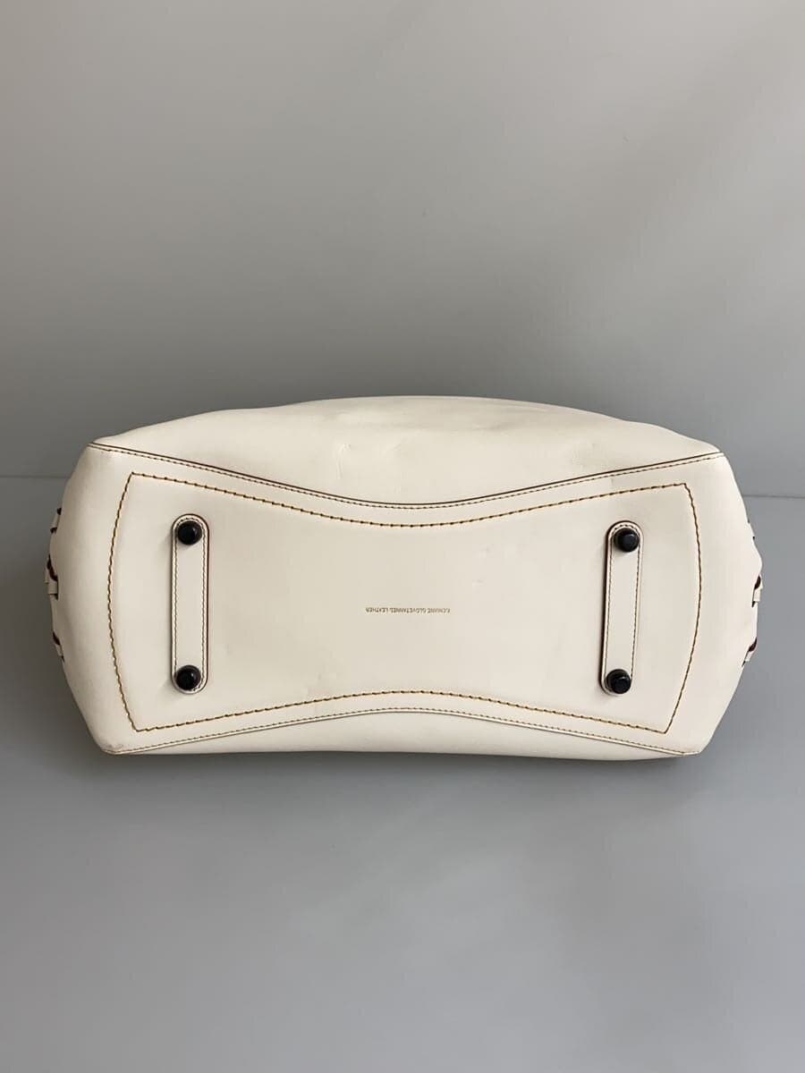 COACH Tote Bag Leather WHT Solid 86810 4