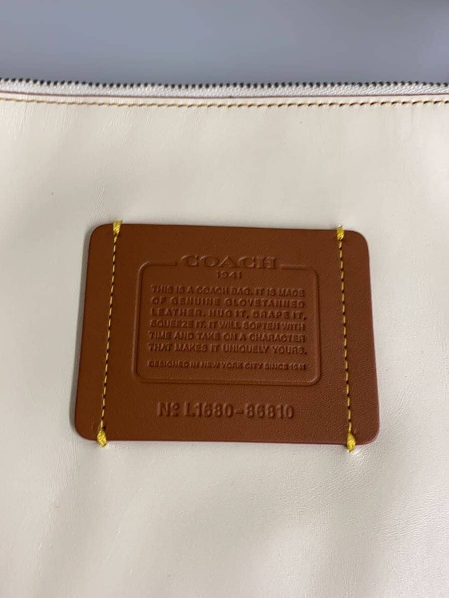 COACH Tote Bag Leather WHT Solid 86810 5