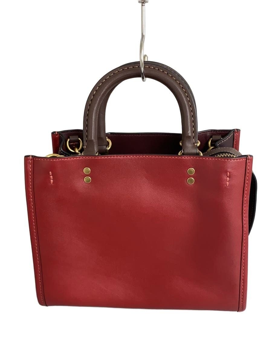 COACH Shoulder Bag Leather RED Solid CD938