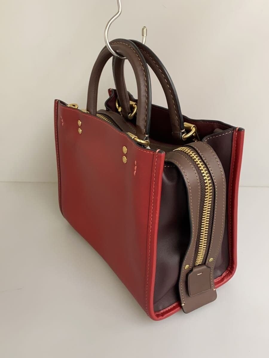 COACH Shoulder Bag Leather RED Solid CD938 2