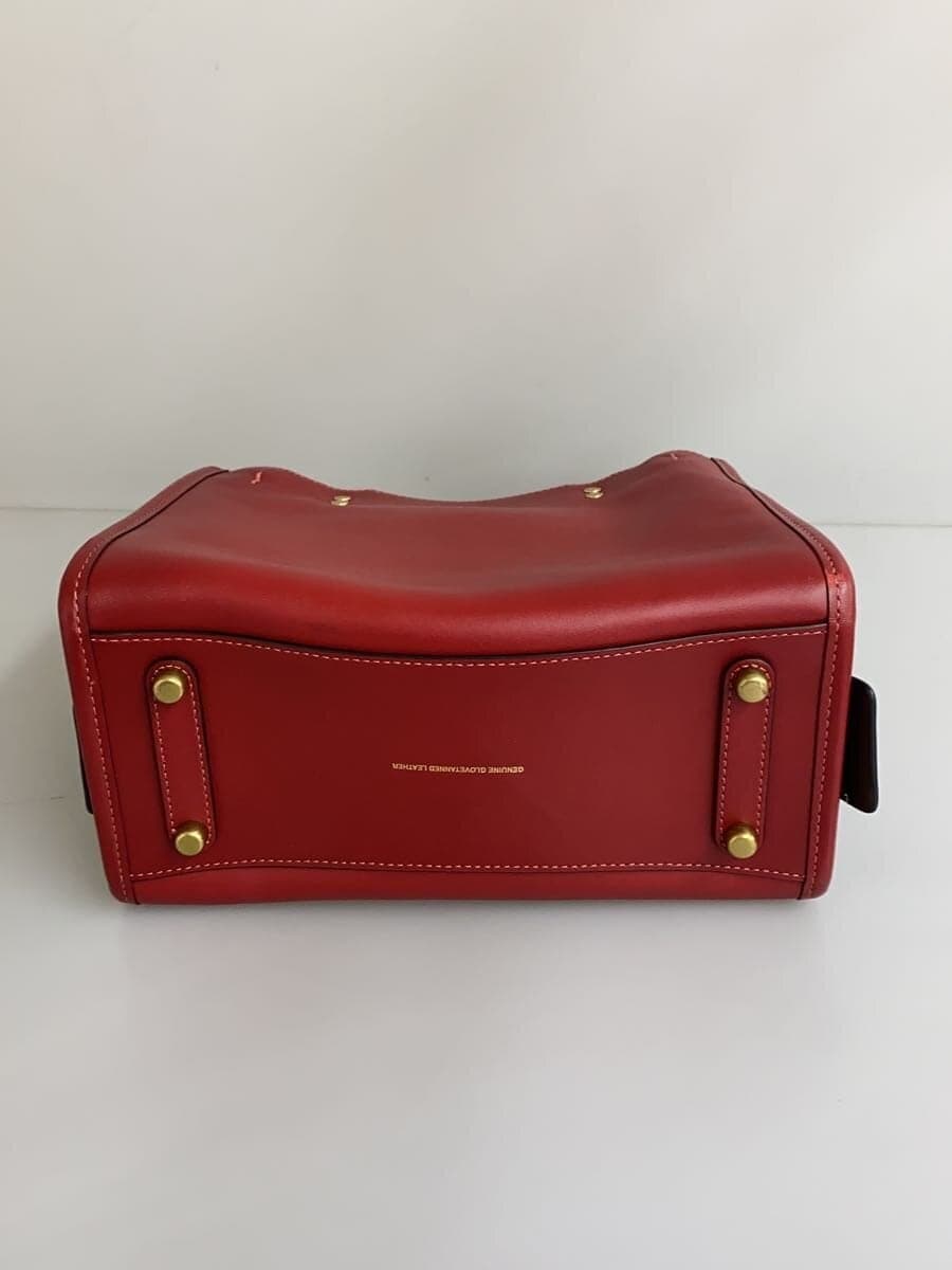 COACH Shoulder Bag Leather RED Solid CD938 4