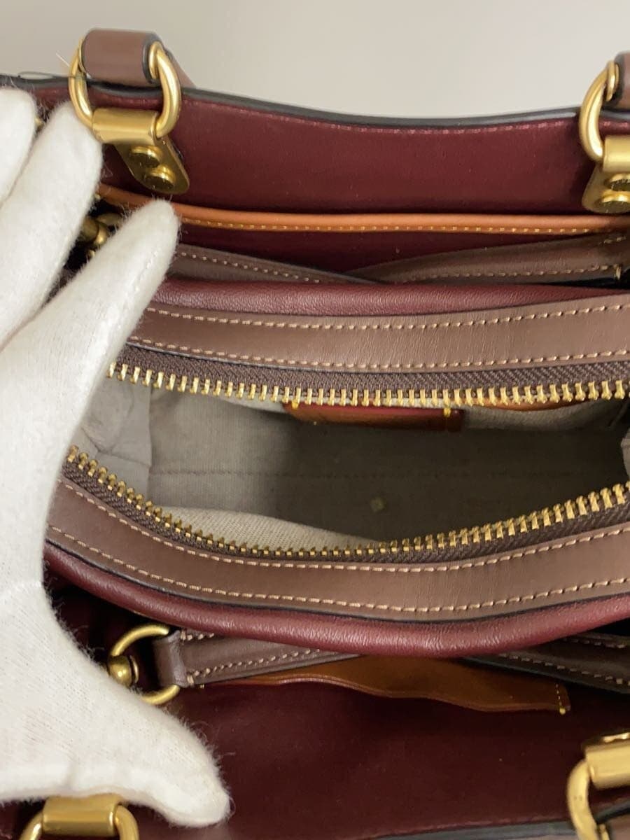 COACH Shoulder Bag Leather RED Solid CD938 6