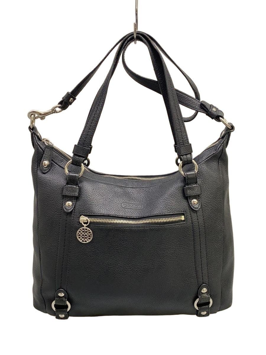 COACH Handbag Leather BLK Solid F17566