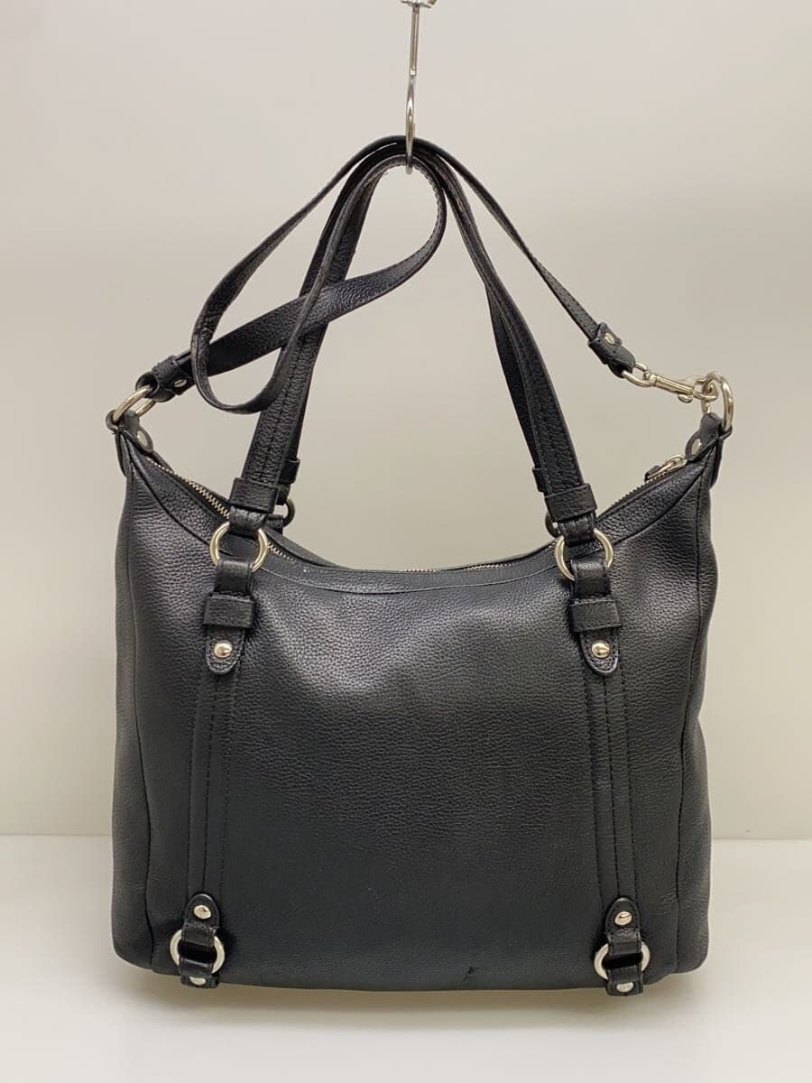 COACH Handbag Leather BLK Solid F17566 3
