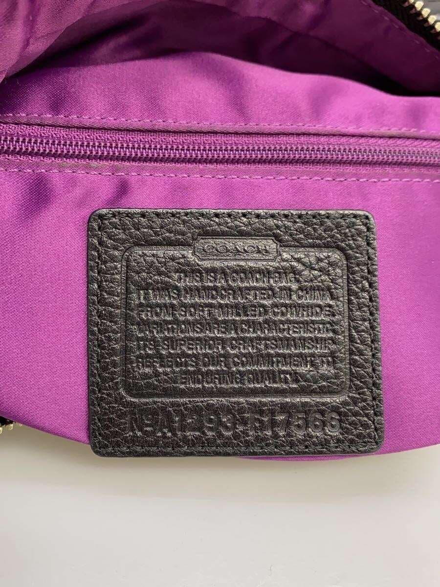 COACH Handbag Leather BLK Solid F17566 5