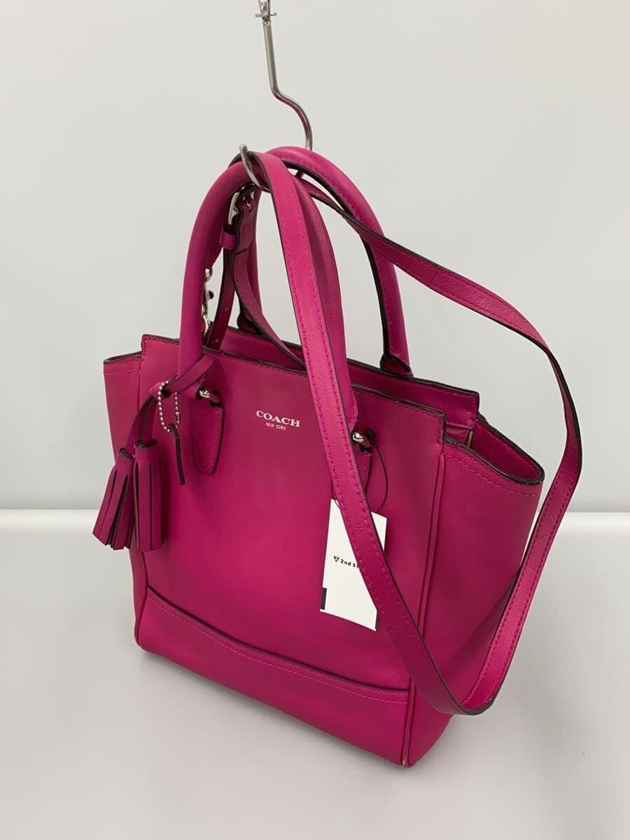 COACH Tote Bag Leather PNK Solid 2