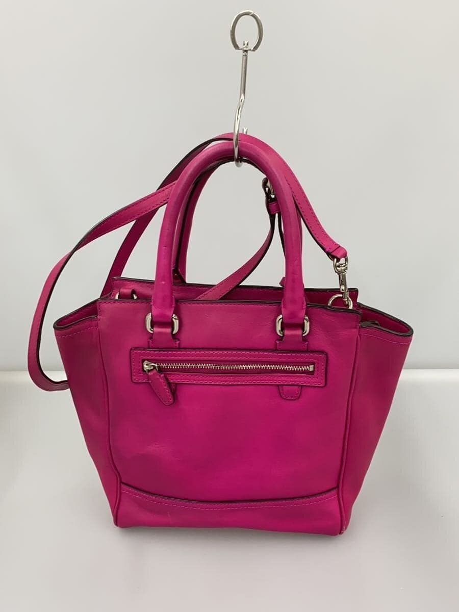 COACH Tote Bag Leather PNK Solid 3