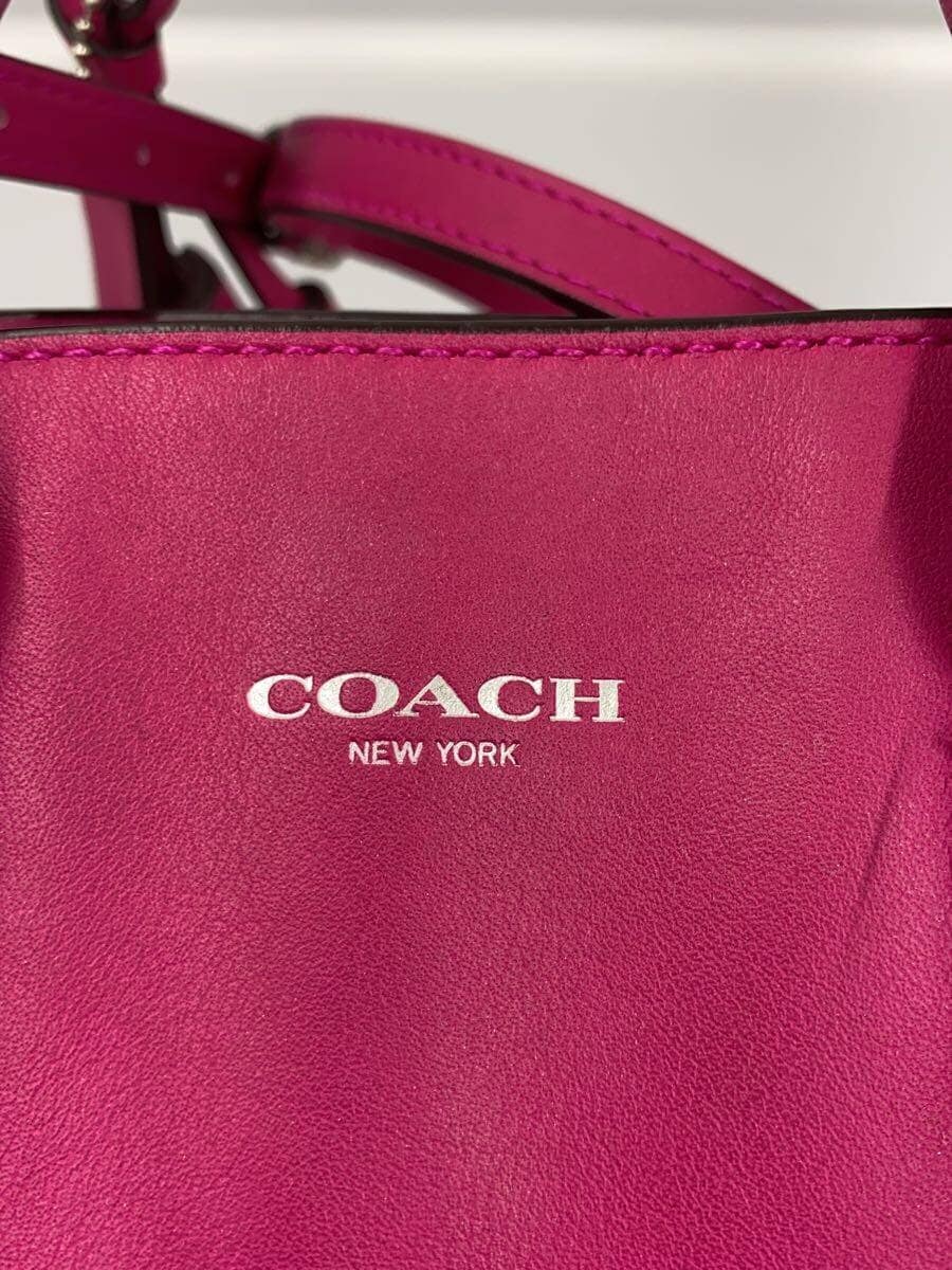 COACH Tote Bag Leather PNK Solid 5